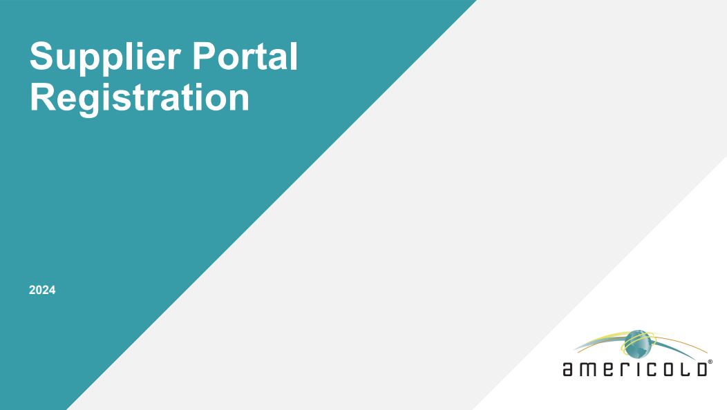 Supplier Portal Reg